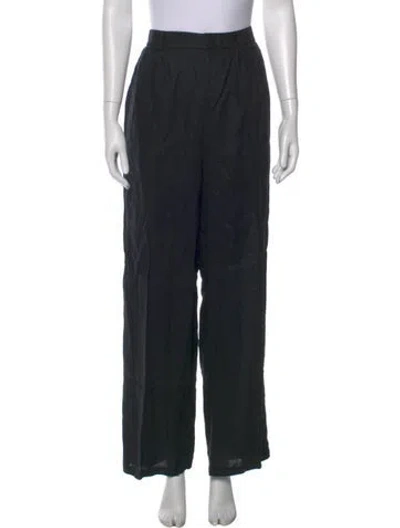 Pre-owned Dissh Linen Wide Leg Pants In Black