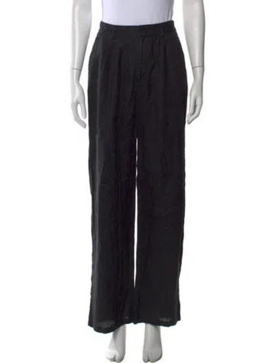 Pre-owned Dissh Linen Wide Leg Pants In Black