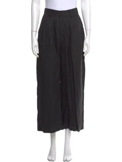 Pre-owned Dissh Linen Wide Leg Pants In Black