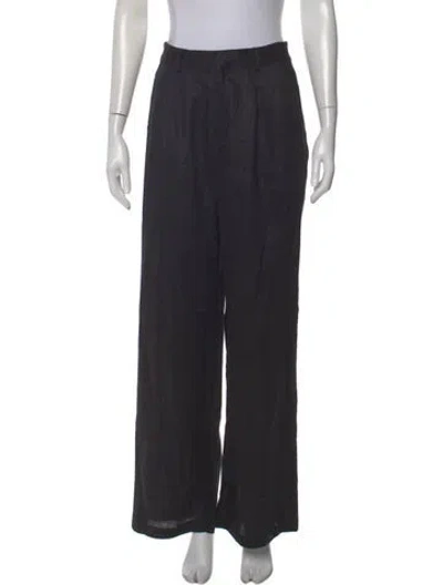 Pre-owned Dissh Linen Wide Leg Pants In Black