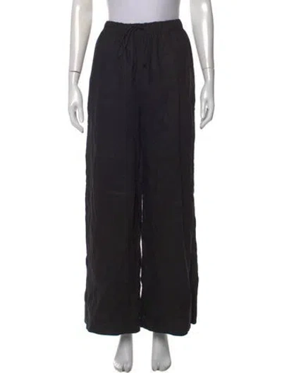 Pre-owned Dissh Linen Wide Leg Pants In Black