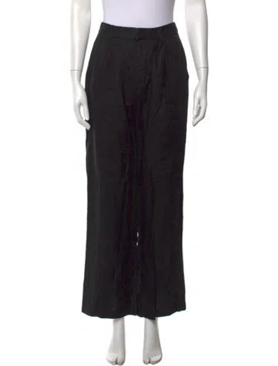 Pre-owned Dissh Linen Wide Leg Pants In Black