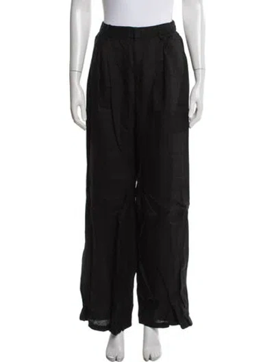 Pre-owned Dissh Linen Wide Leg Pants In Black