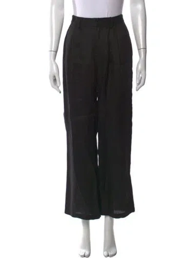 Pre-owned Dissh Linen Wide Leg Pants In Black