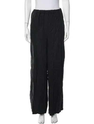 Pre-owned Dissh Linen Wide Leg Pants In Black