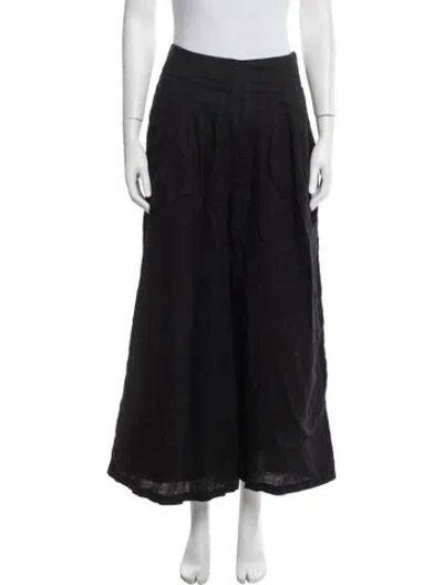 Pre-owned Dissh Linen Wide Leg Pants In Black