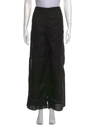 Pre-owned Dissh Linen Wide Leg Pants In Black