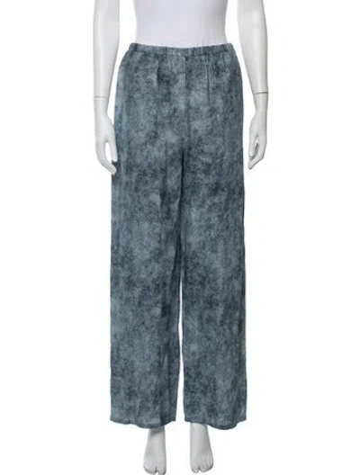 Pre-owned Dissh Linen Wide Leg Pants In Blue