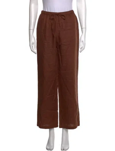 Pre-owned Dissh Linen Wide Leg Pants In Brown