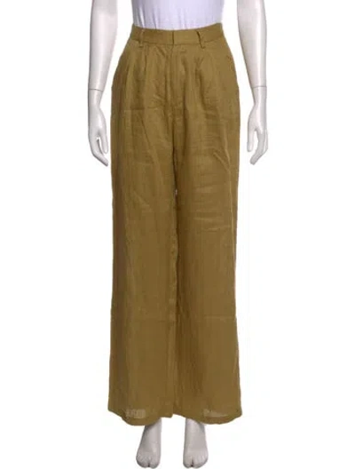 Pre-owned Dissh Linen Wide Leg Pants In Green