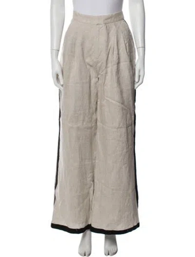 Pre-owned Dissh Linen Wide Leg Pants In Grey