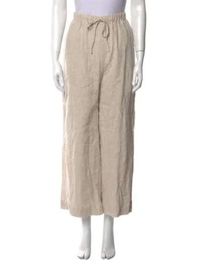 Pre-owned Dissh Linen Wide Leg Pants In Neutral