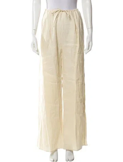 Pre-owned Dissh Linen Wide Leg Pants In Neutral