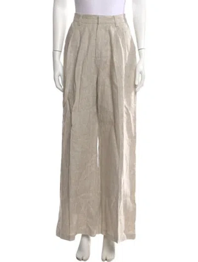 Pre-owned Dissh Linen Wide Leg Pants In Neutral