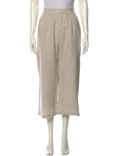 Pre-owned Dissh Linen Wide Leg Pants In Neutral
