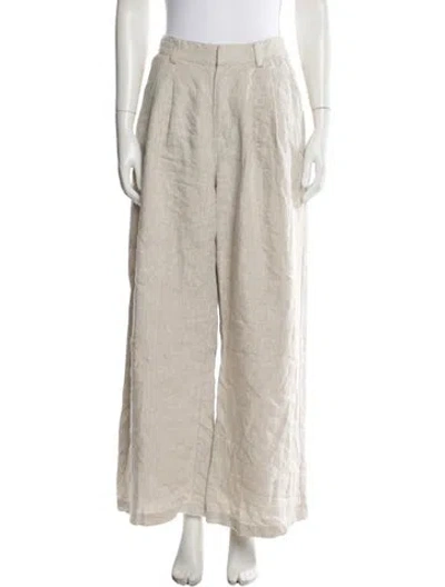 Pre-owned Dissh Linen Wide Leg Pants In Neutral