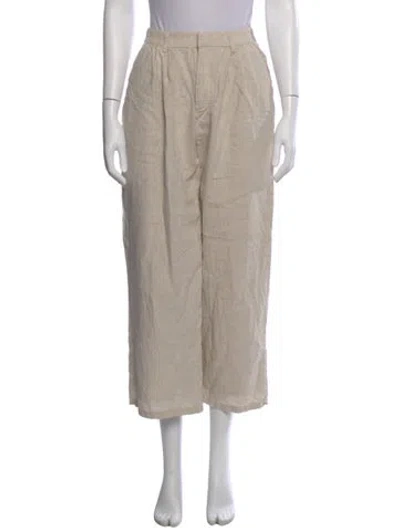 Pre-owned Dissh Linen Wide Leg Pants In Neutral