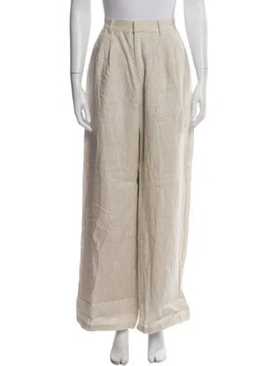 Pre-owned Dissh Linen Wide Leg Pants In Neutral