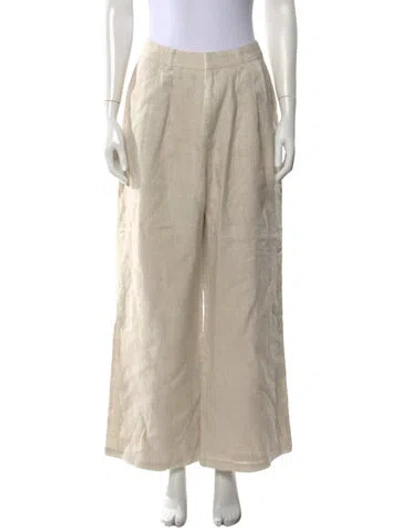 Pre-owned Dissh Linen Wide Leg Pants In Neutral