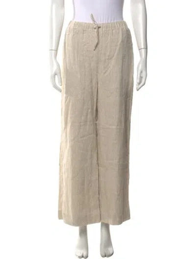 Pre-owned Dissh Linen Wide Leg Pants In Neutral