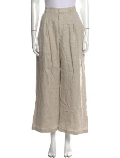 Pre-owned Dissh Linen Wide Leg Pants In Neutral