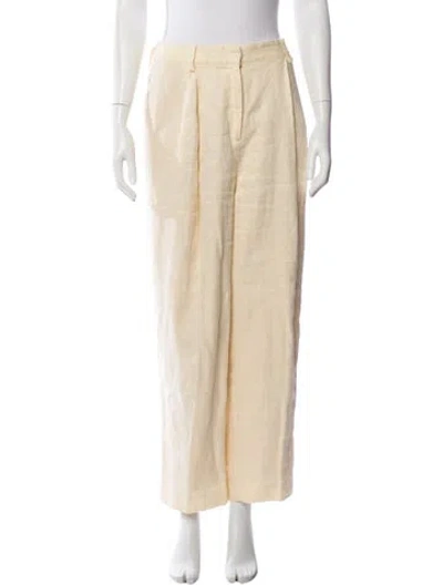 Pre-owned Dissh Linen Wide Leg Pants In Neutral