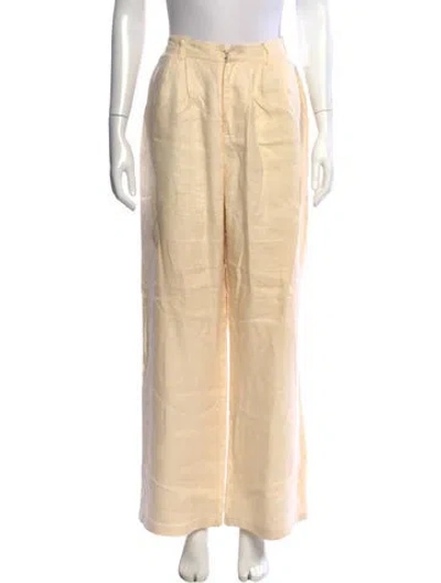 Pre-owned Dissh Linen Wide Leg Pants In Neutral