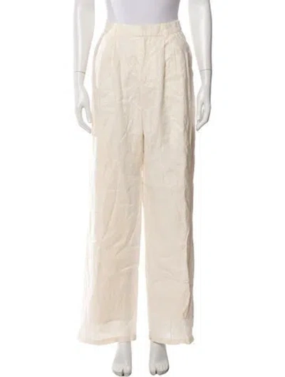 Pre-owned Dissh Linen Wide Leg Pants In Neutral