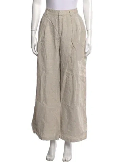 Pre-owned Dissh Linen Wide Leg Pants In Neutrals