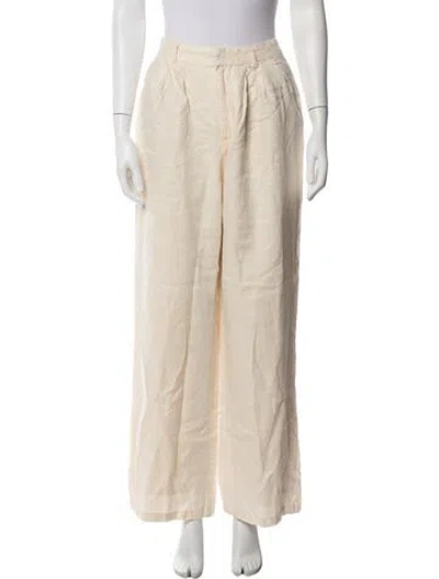 Pre-owned Dissh Linen Wide Leg Pants In Neutrals
