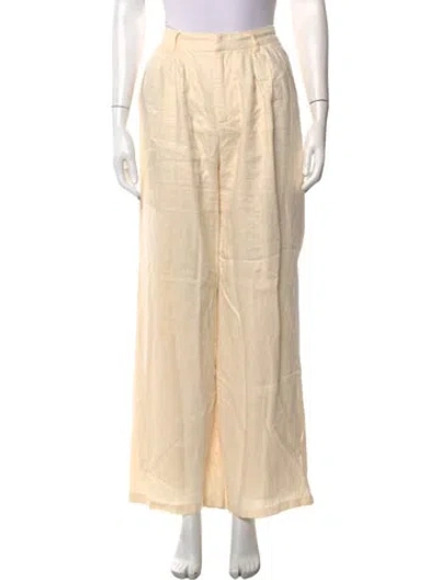 Pre-owned Dissh Linen Wide Leg Pants In Neutrals