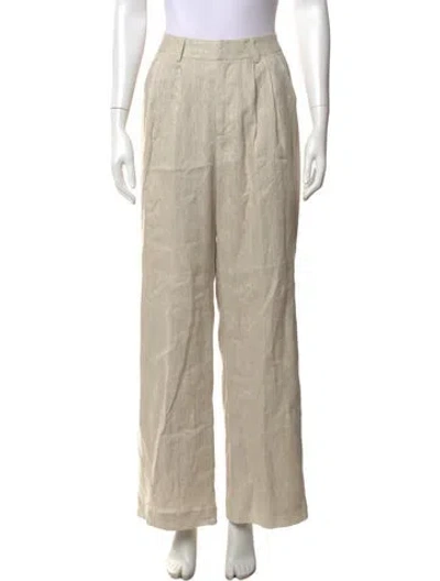 Pre-owned Dissh Linen Wide Leg Pants In Neutrals