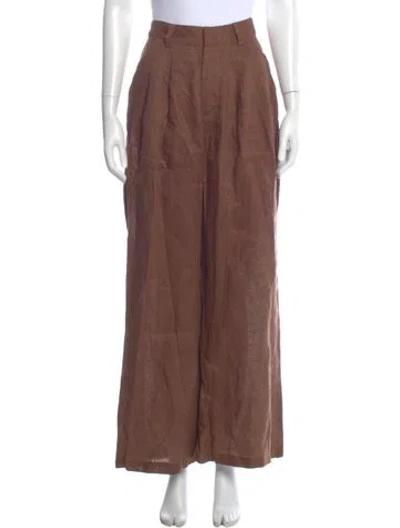 Pre-owned Dissh Linen Wide Leg Pants W/ Tags In Brown