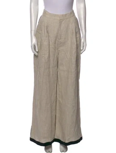 Pre-owned Dissh Linen Wide Leg Pants W/ Tags In Neutral