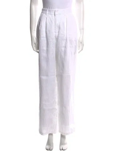 Pre-owned Dissh Linen Wide Leg Pants In White