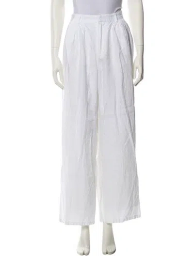 Pre-owned Dissh Linen Wide Leg Pants In White