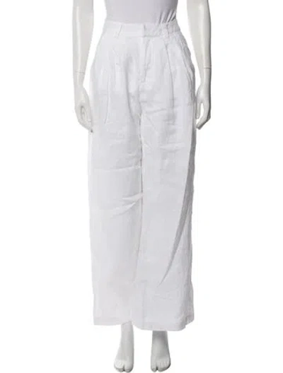 Pre-owned Dissh Linen Wide Leg Pants In White