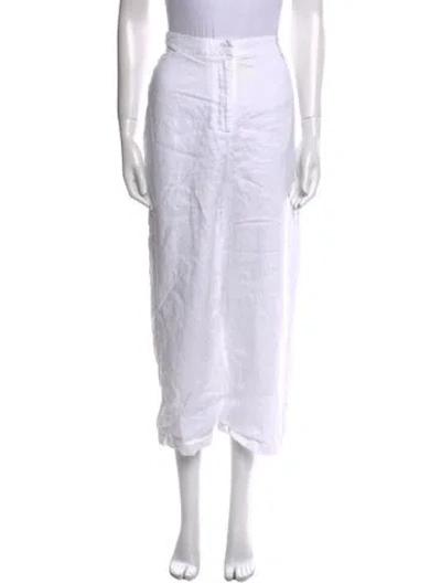 Pre-owned Dissh Linen Wide Leg Pants In White