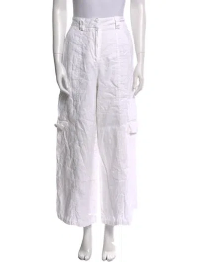 Pre-owned Dissh Linen Wide Leg Pants In White