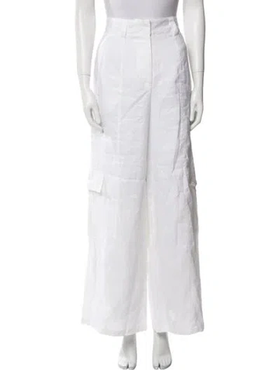 Pre-owned Dissh Linen Wide Leg Pants In White