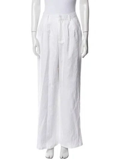 Pre-owned Dissh Linen Wide Leg Pants In White