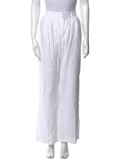 Pre-owned Dissh Linen Wide Leg Pants In White