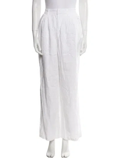 Pre-owned Dissh Linen Wide Leg Pants In White