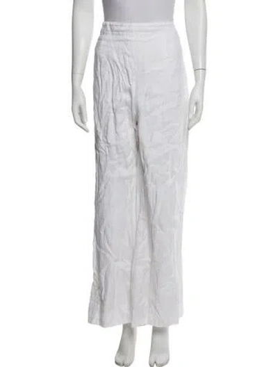 Pre-owned Dissh Linen Wide Leg Pants In White