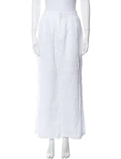 Pre-owned Dissh Linen Wide Leg Pants In White