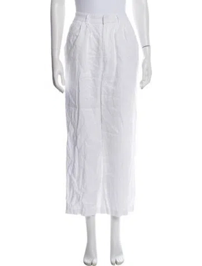 Pre-owned Dissh Linen Wide Leg Pants In White