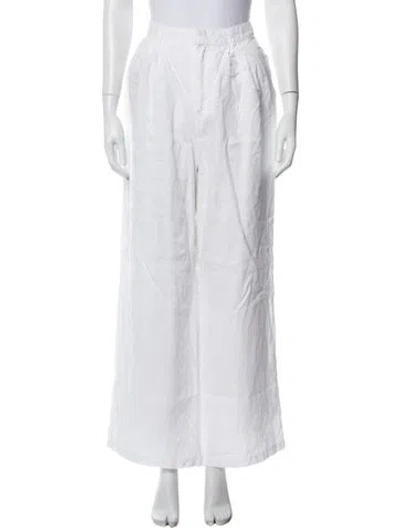 Pre-owned Dissh Linen Wide Leg Pants In White
