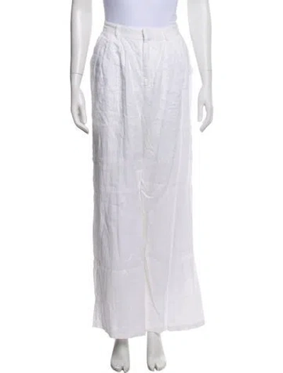 Pre-owned Dissh Linen Wide Leg Pants In White