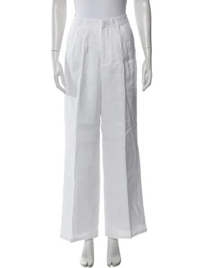 Pre-owned Dissh Linen Wide Leg Pants In White