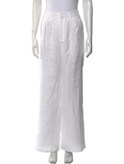Pre-owned Dissh Linen Wide Leg Pants In White